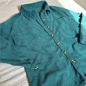 Green Corduroy Shacket